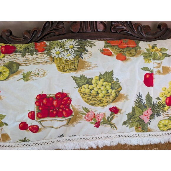 Vintage Fruit Valance & Curtains: 50s/60s Kitchen Curtain Set - Picture 10 of 11